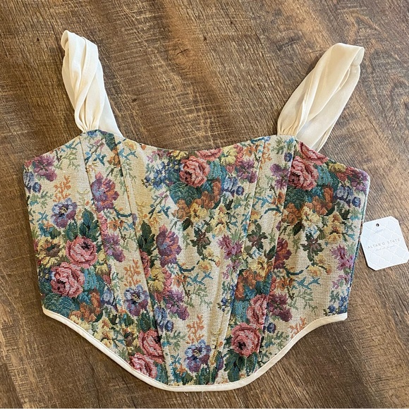 Altar'd State Tops - Altar'd State Floral Tapestry Corset Top Size Medium New With Tags